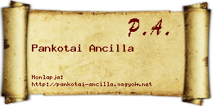 Pankotai Ancilla névjegykártya